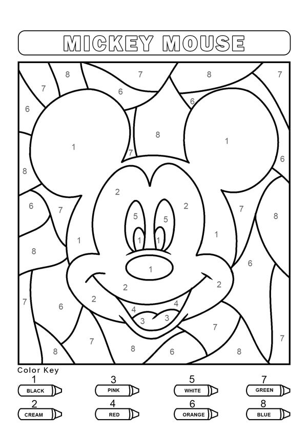 Disney Color by Number Coloring Pages Free Printable Coloring Pages