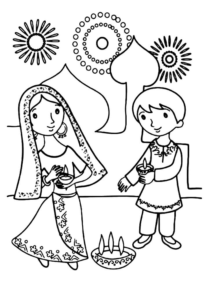 Diwali Coloring Pages for Kids