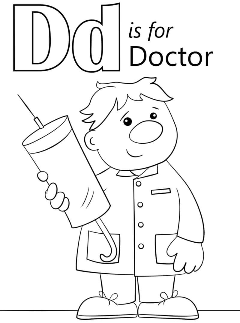 doctor letter d coloring page free printable coloring pages for kids