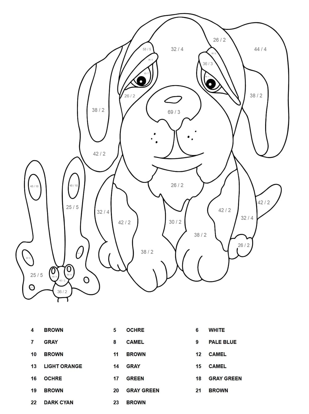 Dog Division Color by Number
