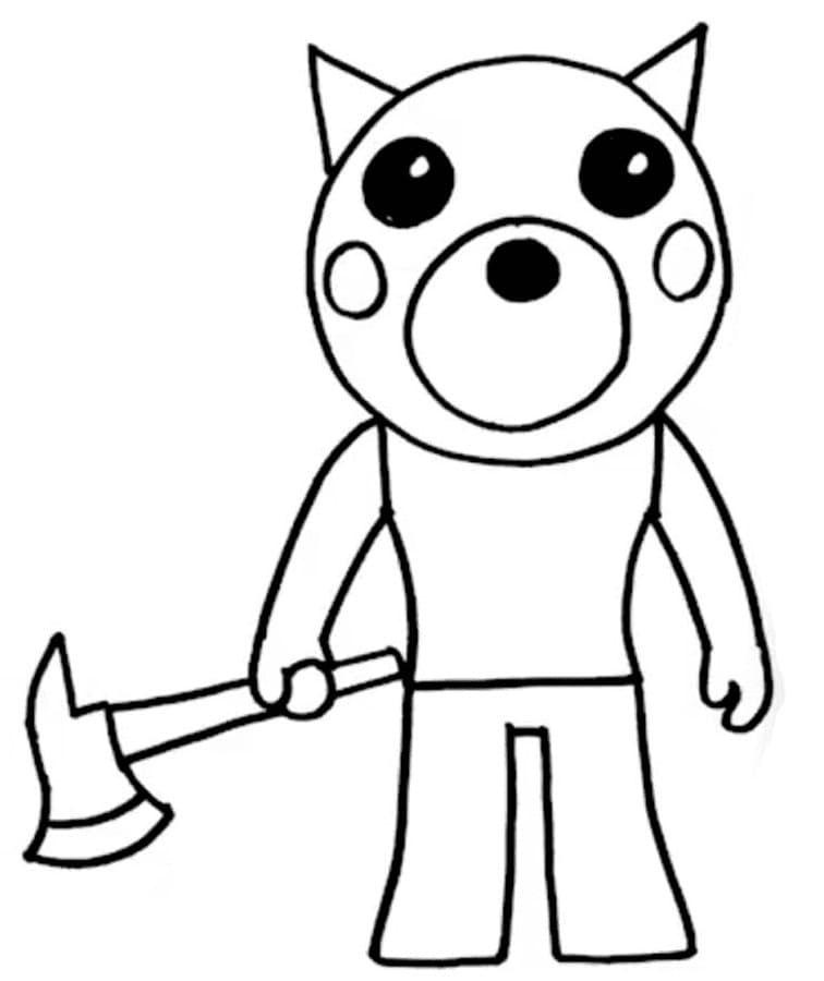 Roblox Officer Doggy Piggy Coloring Page