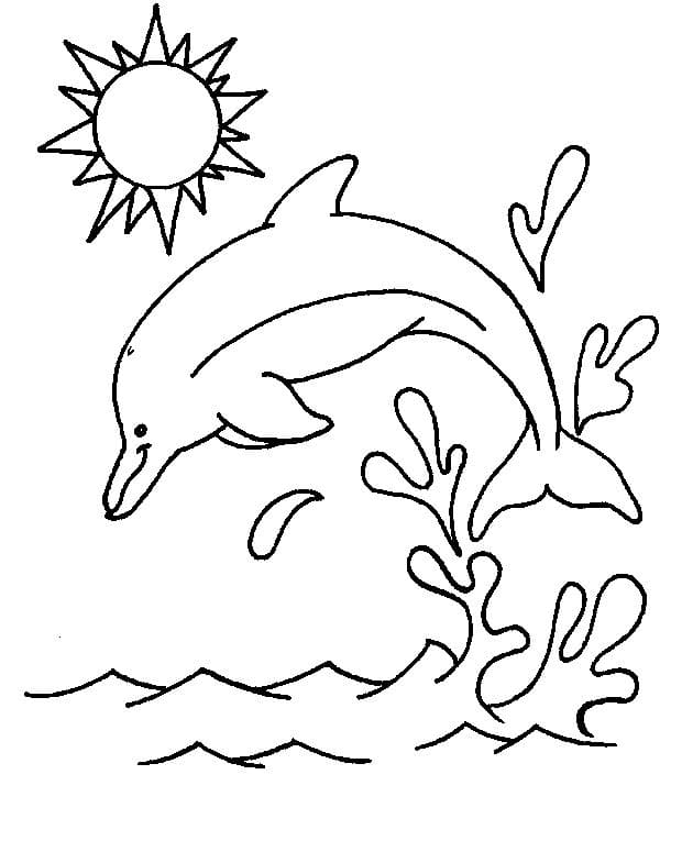 Dolphin Jumping Coloring Page - Free Printable Coloring Pages for Kids