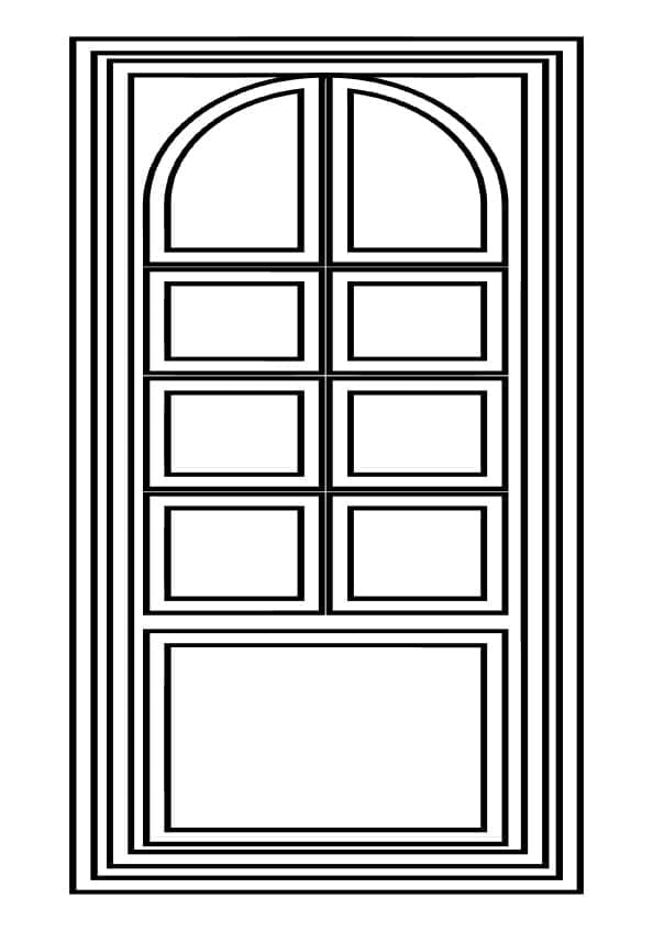 Wooden Door Coloring Page - Free Printable Coloring Pages for Kids