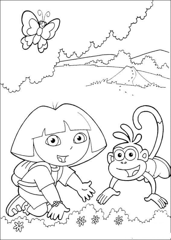 Dora the Explorer Printable Coloring Page - Free Printable Coloring Pages  for Kids