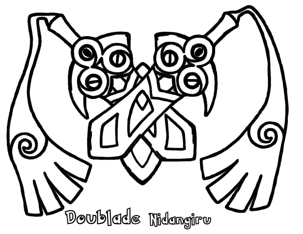 doublade coloring page online pokemon