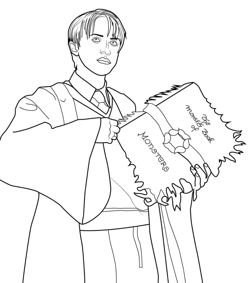 Draco Malfoy from Harry Potter Coloring Page - Free Printable Coloring ...
