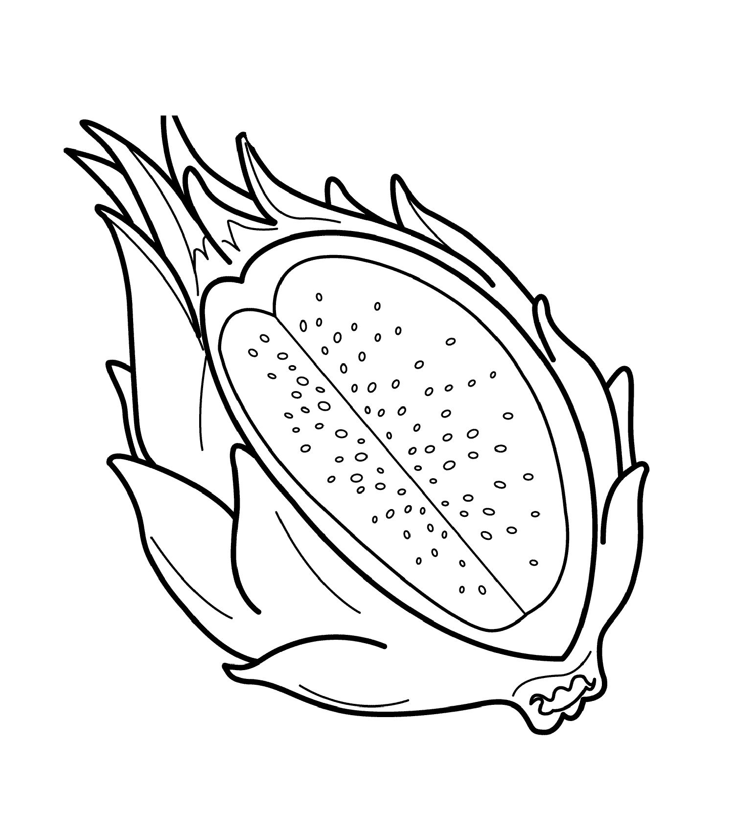 Dragon Fruit 2 Coloring Page - Free Printable Coloring Pages for Kids