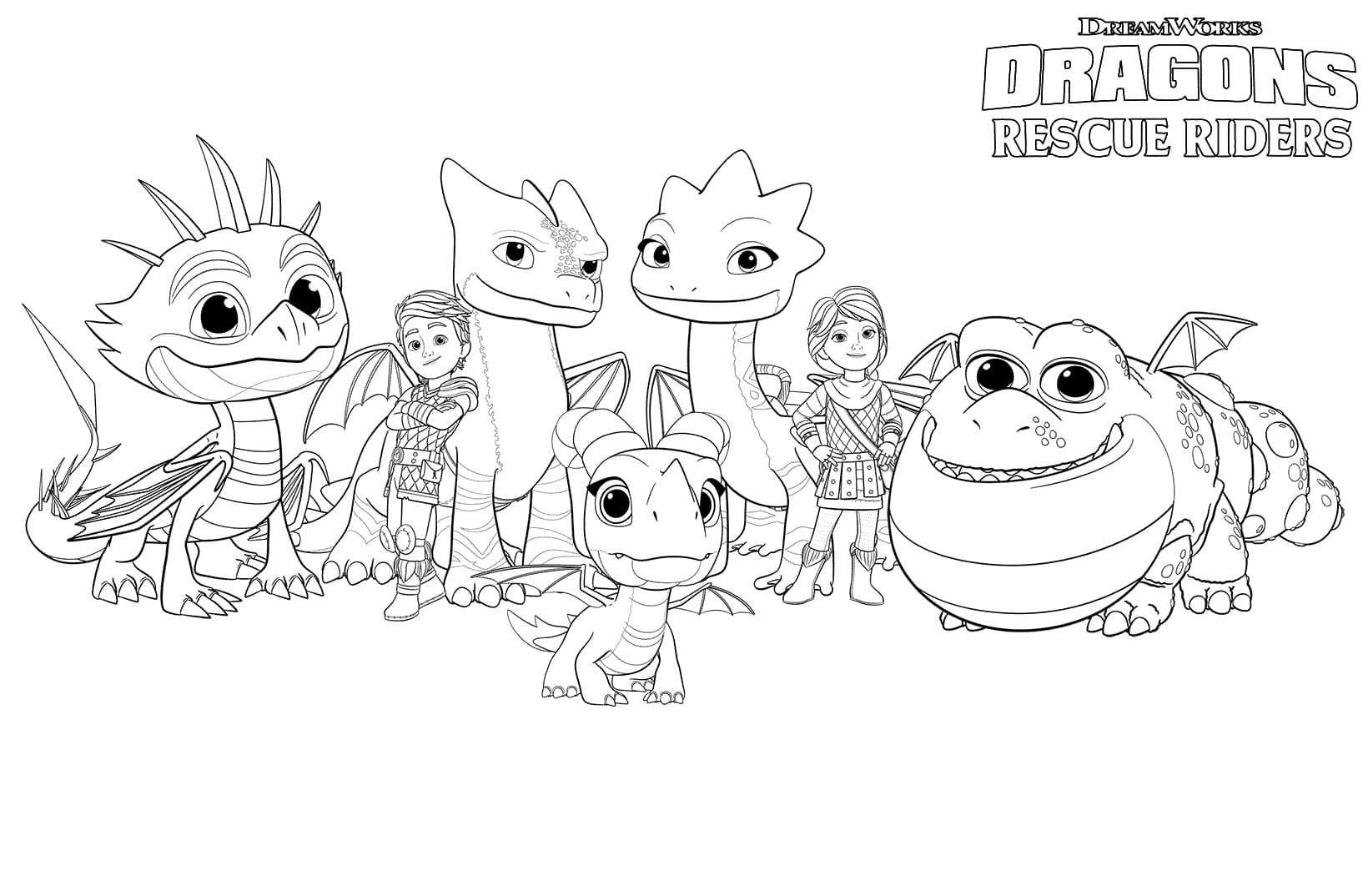 Dragons Rescue Riders to Color Coloring Page  Free Printable Coloring