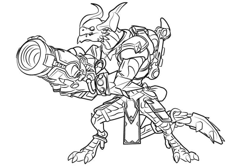 Drogoz from Paladins Coloring Page - Free Printable Coloring Pages for Kids