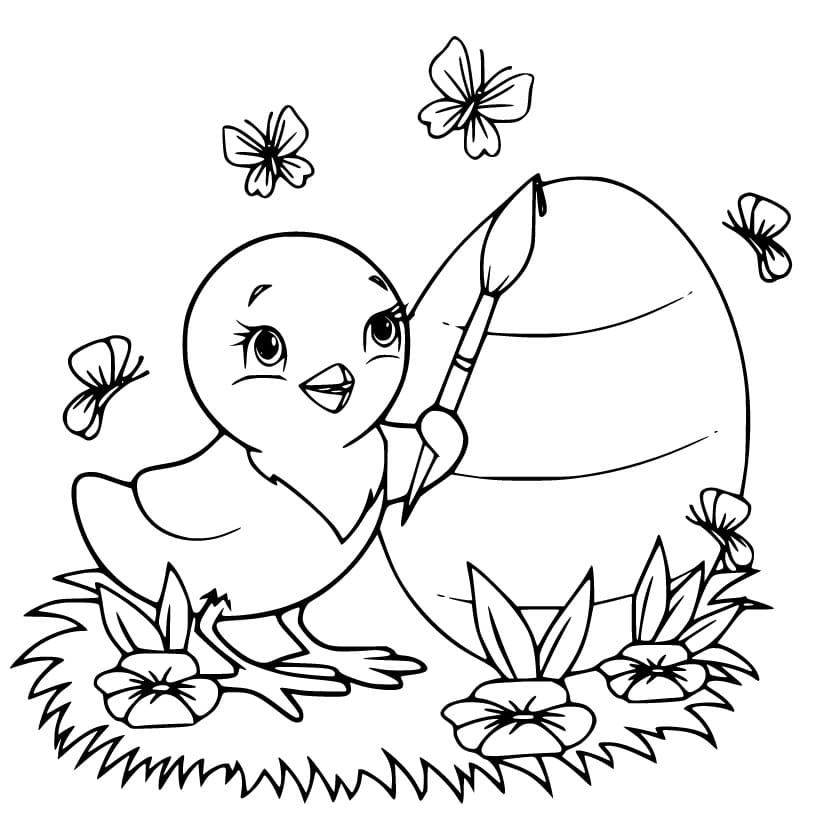 Easter Chick to Color