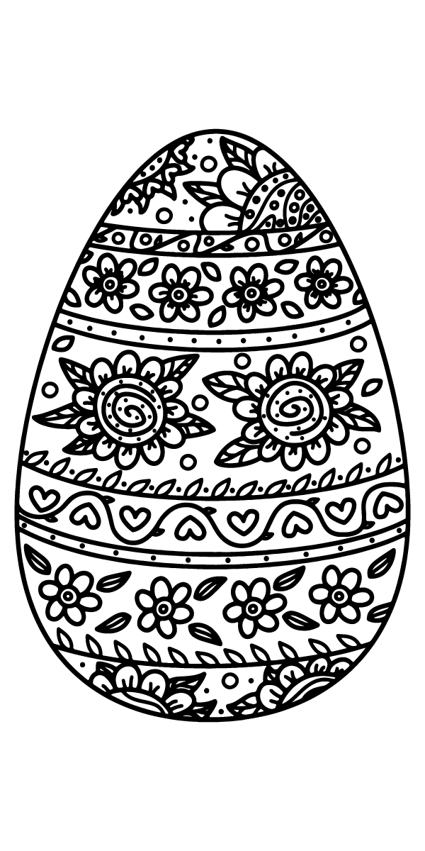 lovely Easter Egg Flower Patterns coloring page