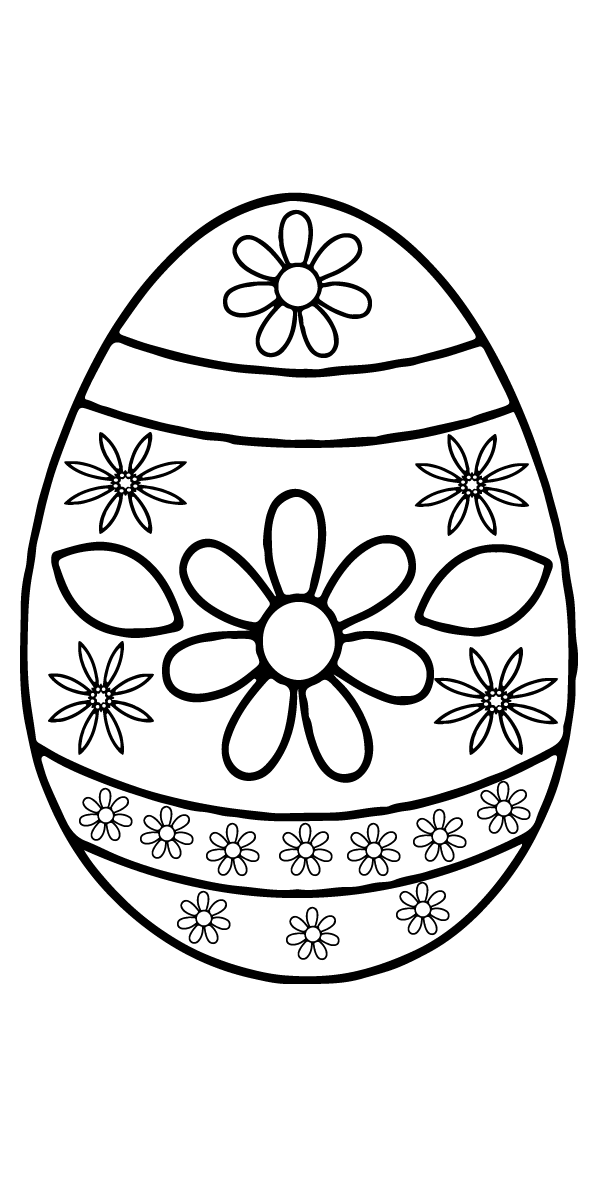 pleasant Easter Egg Flower Patterns coloring page