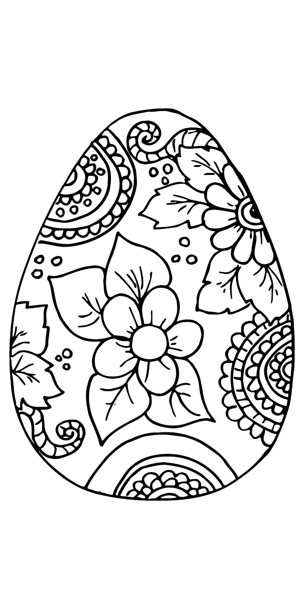 fine Easter Egg Flower Patterns coloring page