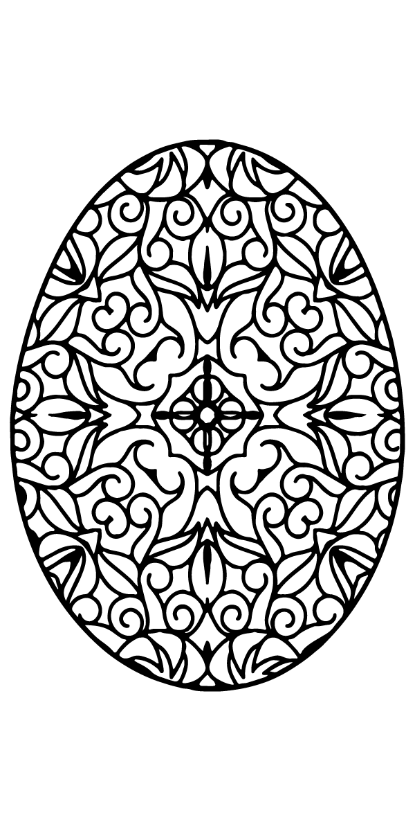 fine Easter Egg Flower Patterns coloring page