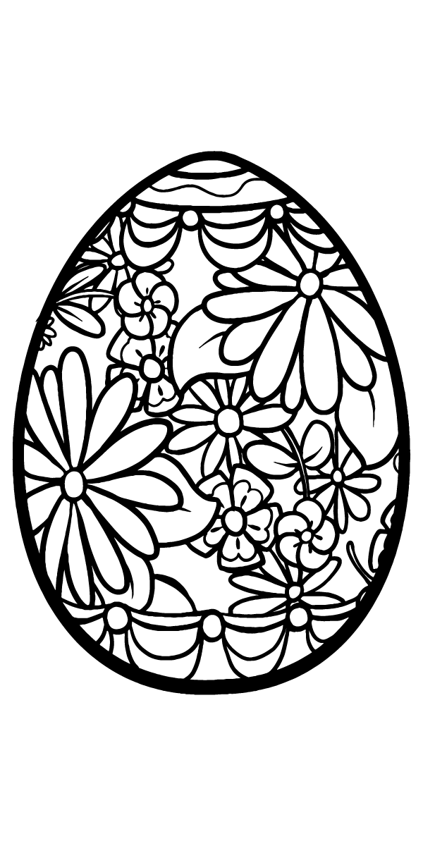 gorgeous Easter Egg Flower Patterns coloring page
