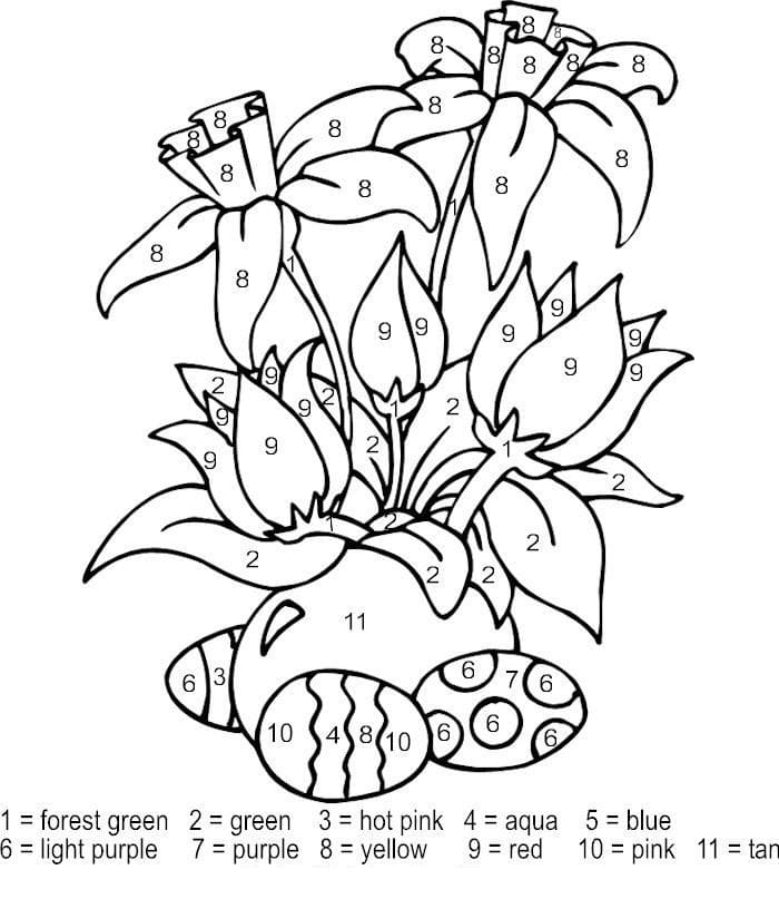 coloring pages of easter flowers