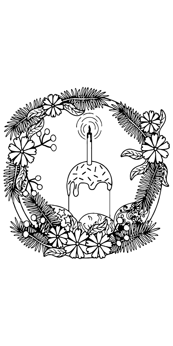 Royal Easter Wreath coloring page