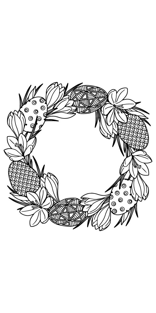 amazing Easter Wreath coloring page