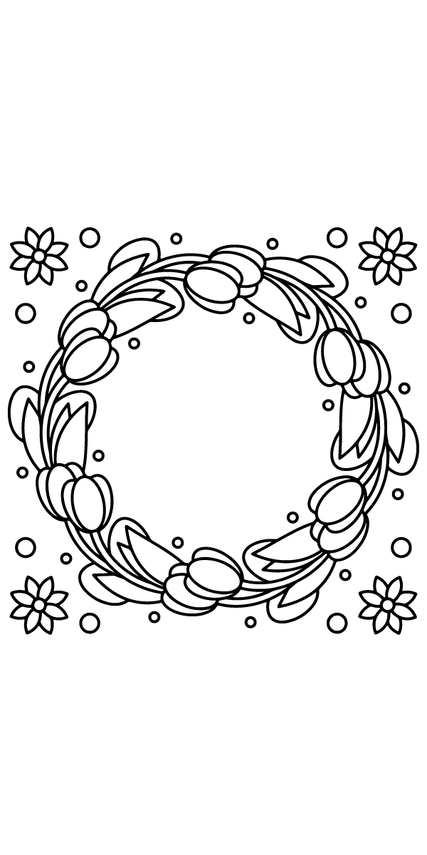 pretty Easter Wreath coloring page