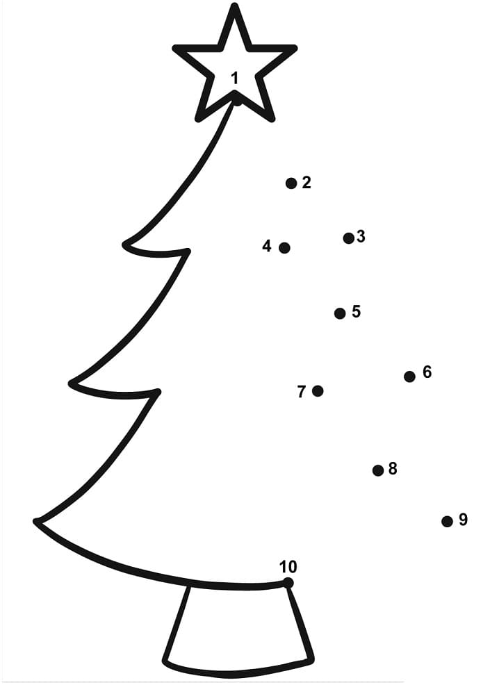 Easy Christmas Tree Dot to Dots