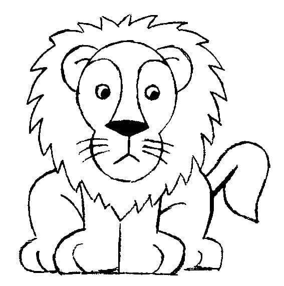Easy Lion Sketch Coloring Page - Free Printable Coloring Pages for Kids