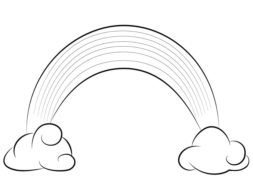 easy rainbow and clouds coloring page free printable coloring pages for kids
