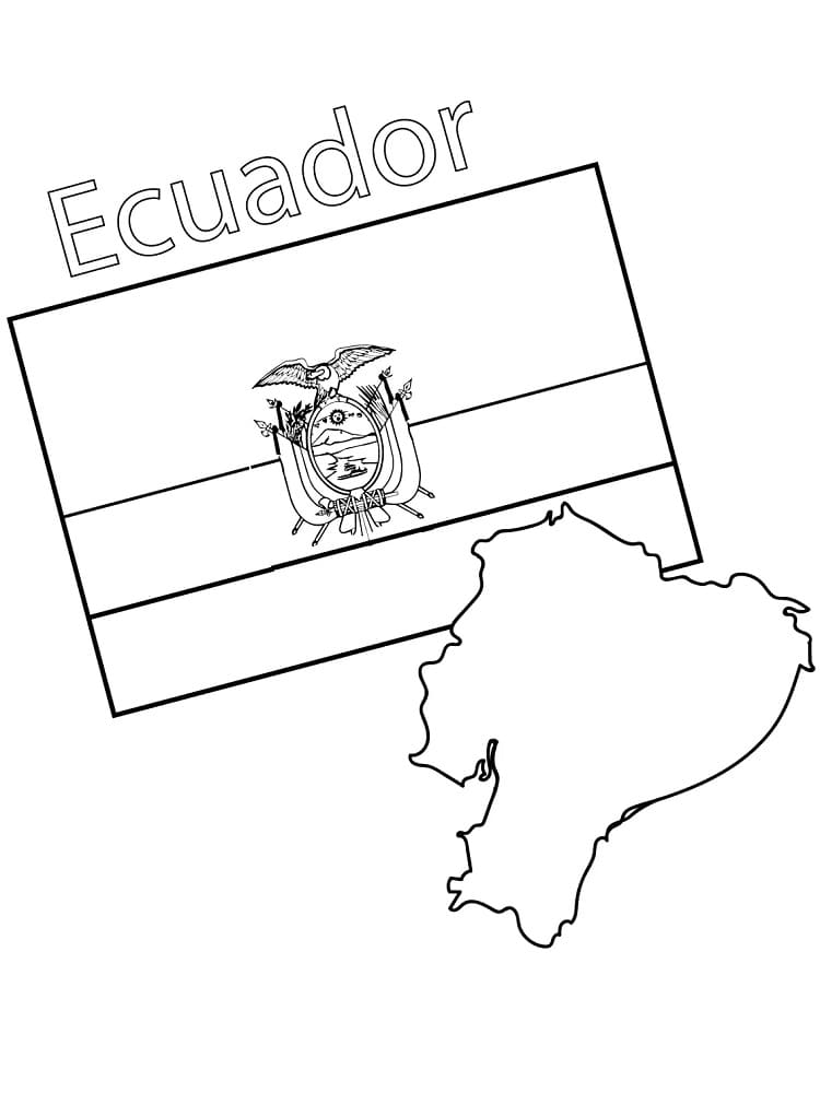 Ecuador Map and Flag