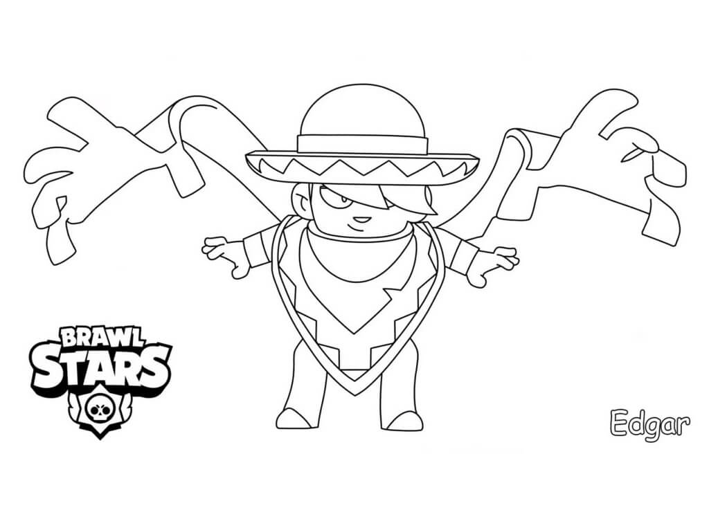 Edgar from Brawl Stars Coloring Page - Free Printable Coloring Pages