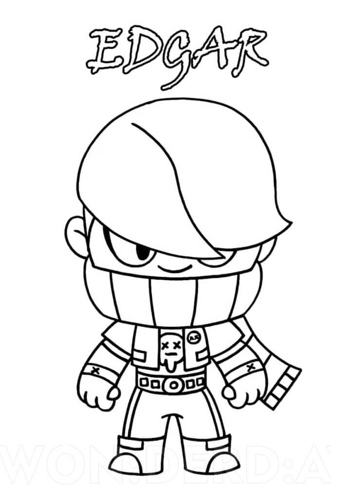 Edgar in Brawl Stars Coloring Page - Free Printable Coloring Pages for Kids