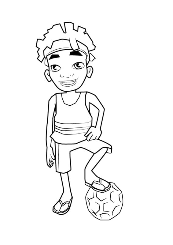 Edison from Subway Surfers Coloring Page - Free Printable Coloring