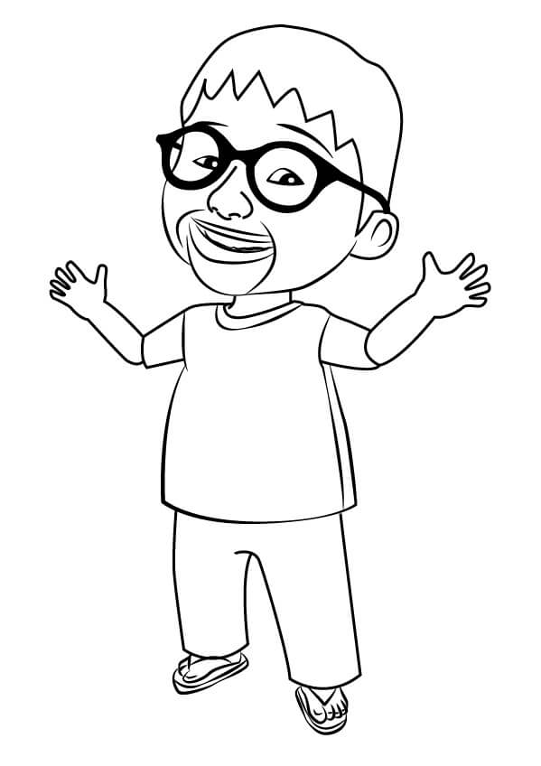 Ehsan From Upin And Ipin Coloring Page Free Printable Coloring Pages