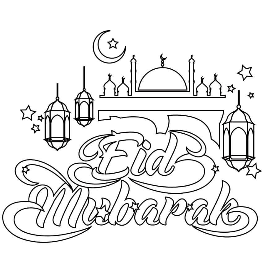 Eid Mubarak Coloring Page Free Printable Coloring Pages for Kids