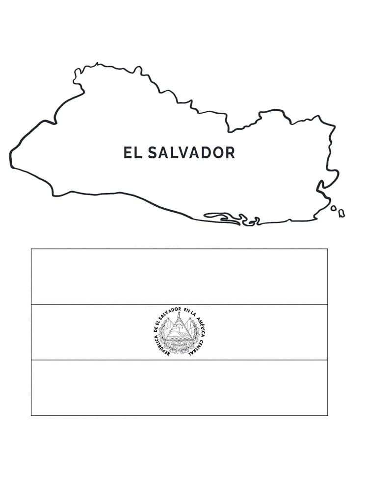El Salvador Map and Flag