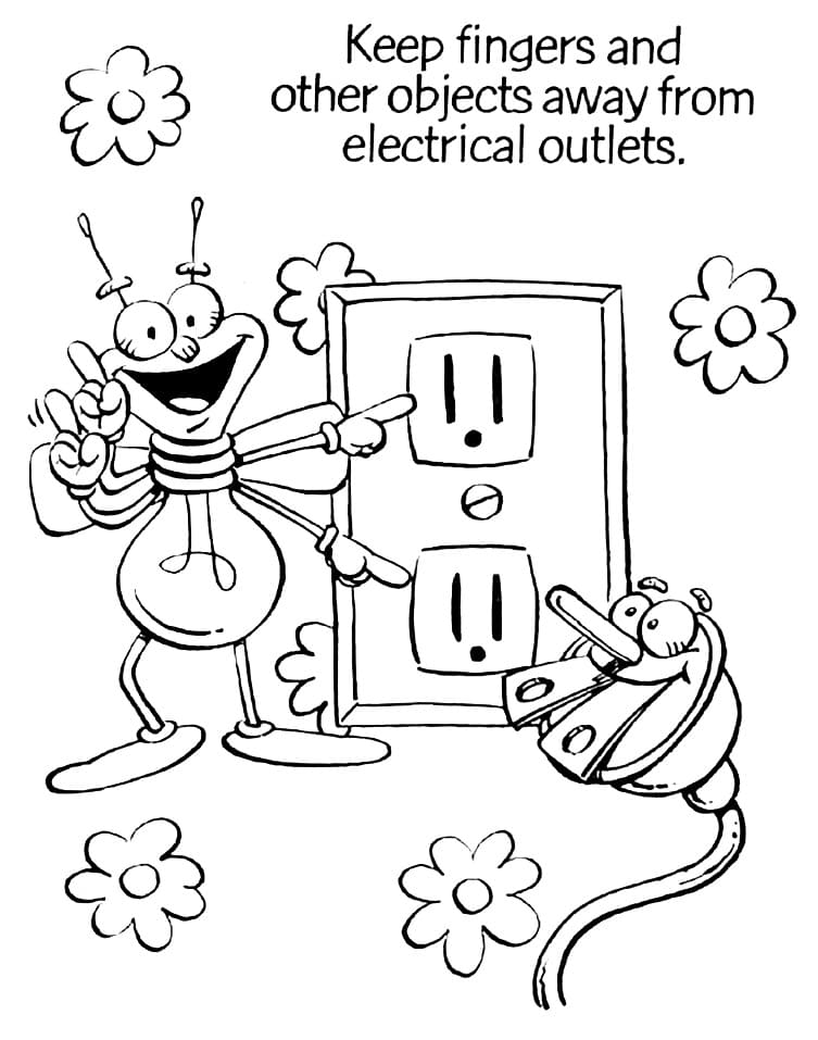 Electrical Safety Free Printable Coloring Page - Free Printable ...