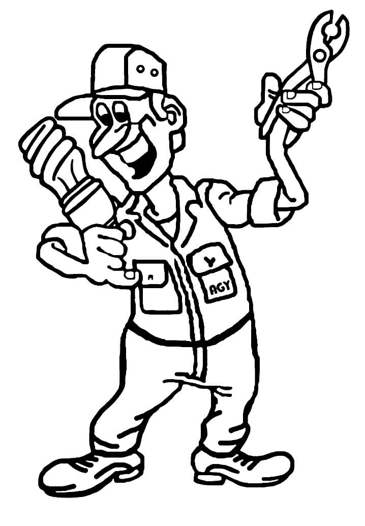Electrician 11 Coloring Page - Free Printable Coloring Pages for Kids