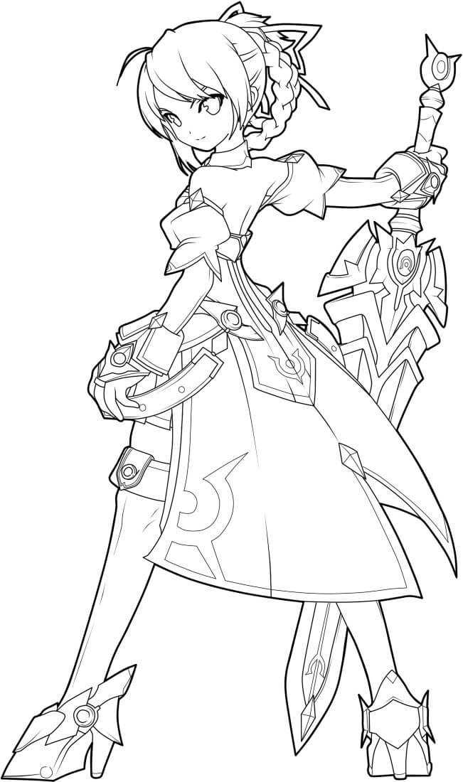 Elesis Elsword Coloring Page - Free Printable Coloring Pages for Kids