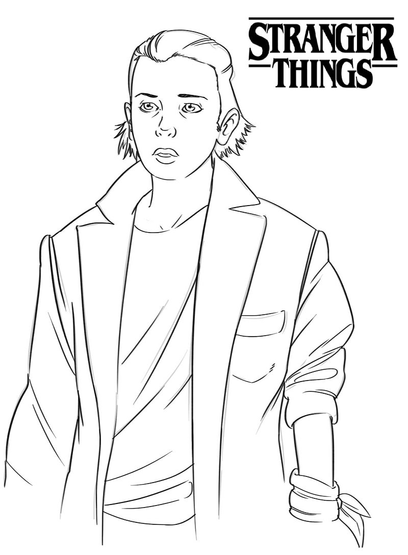 Eleven Stranger Things 4 Coloring Page - Free Printable Coloring Pages