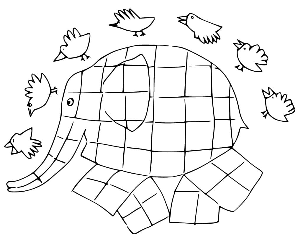 outline of elmer the elephant