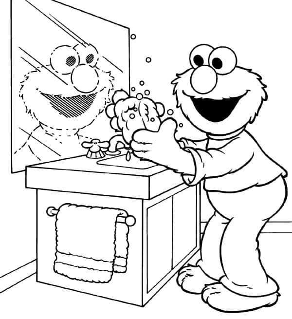Elmo Washing Hands