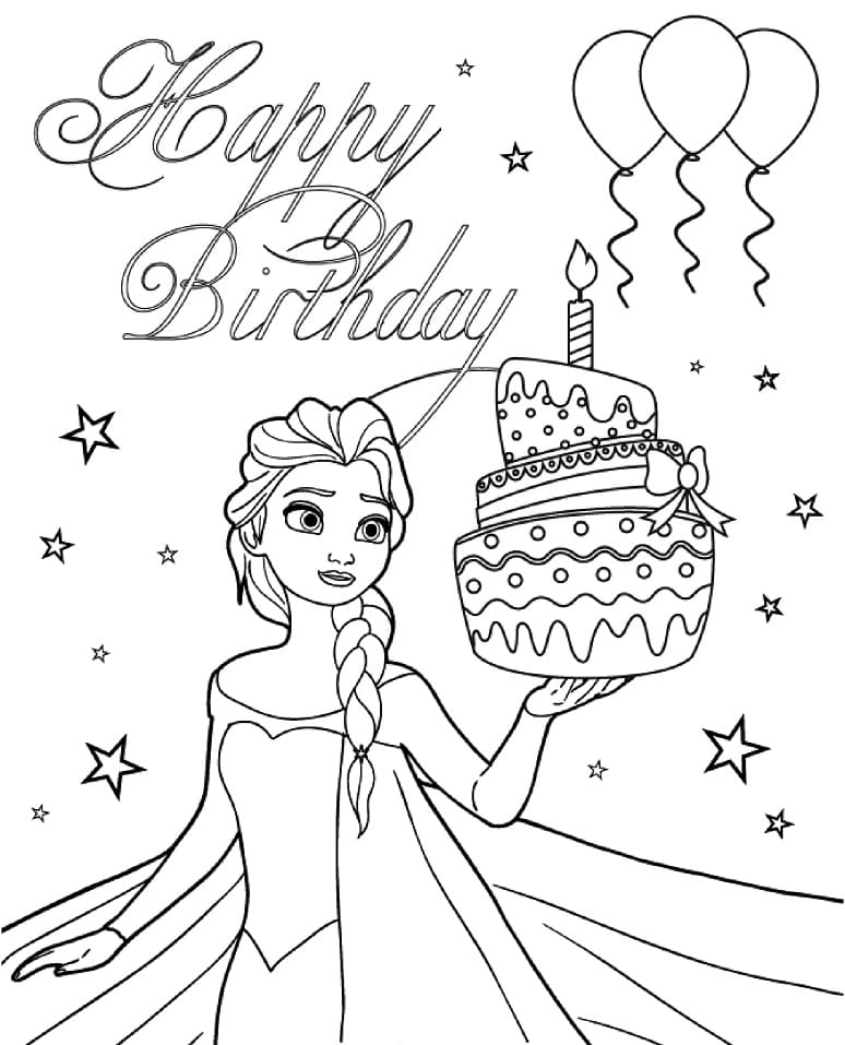 Elsa and Birthday Cake