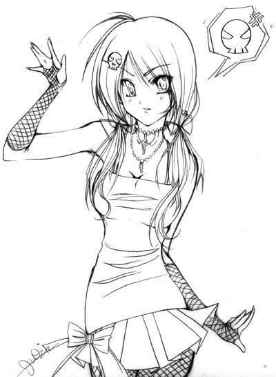 Anime Vampire Girl Coloring Pages  Line Art PNG Image  Transparent PNG  Free Download on SeekPNG