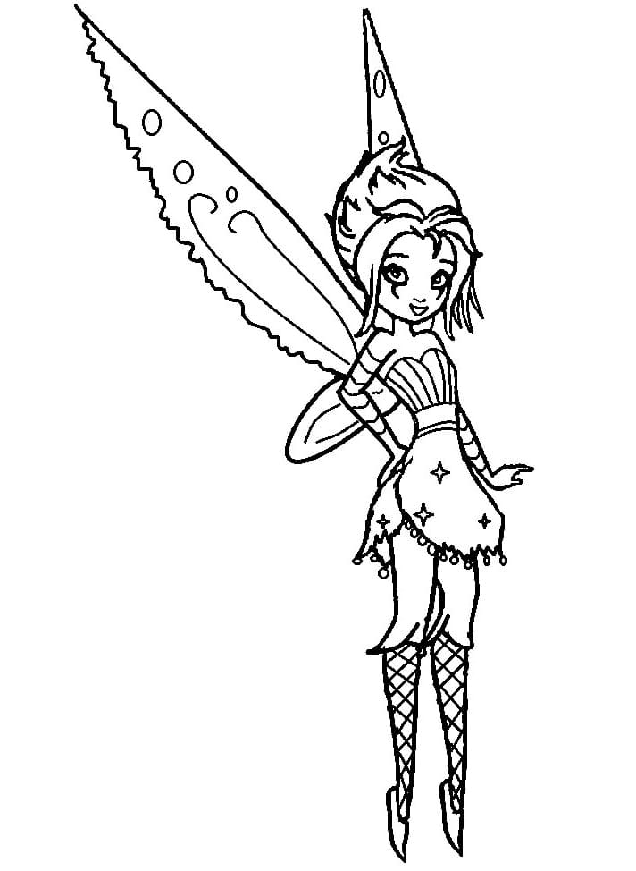 Emo Fairy Coloring Page - Free Printable Coloring Pages for Kids