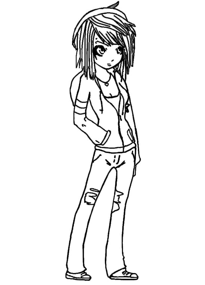 Emo to Print Coloring Page - Free Printable Coloring Pages for Kids