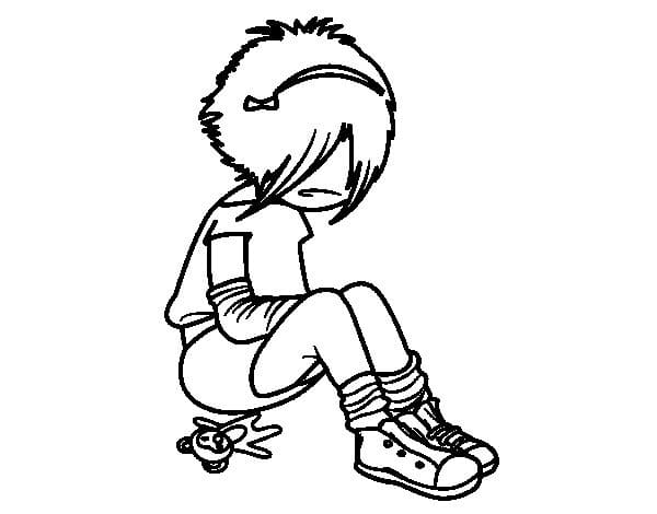 Emo Image Coloring Page - Free Printable Coloring Pages for Kids