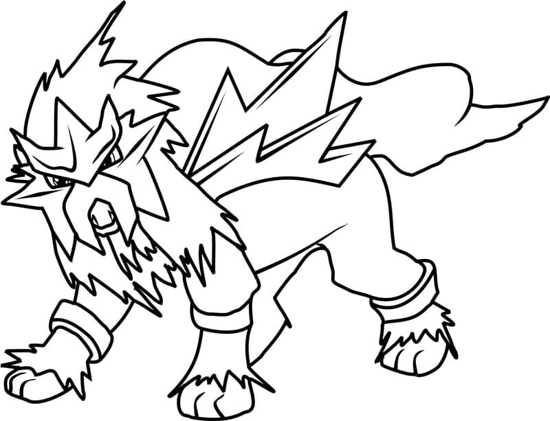 Entei 2 Coloring Page - Free Printable Coloring Pages for Kids