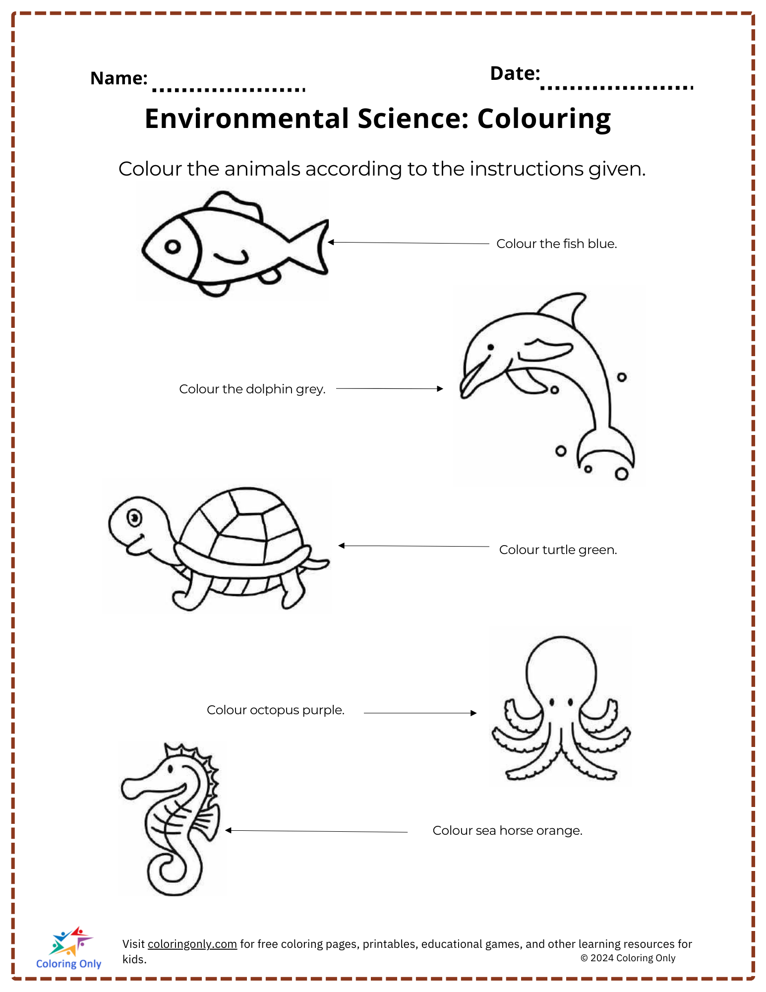 Environmental Science: Colouring Free Printable Worksheet