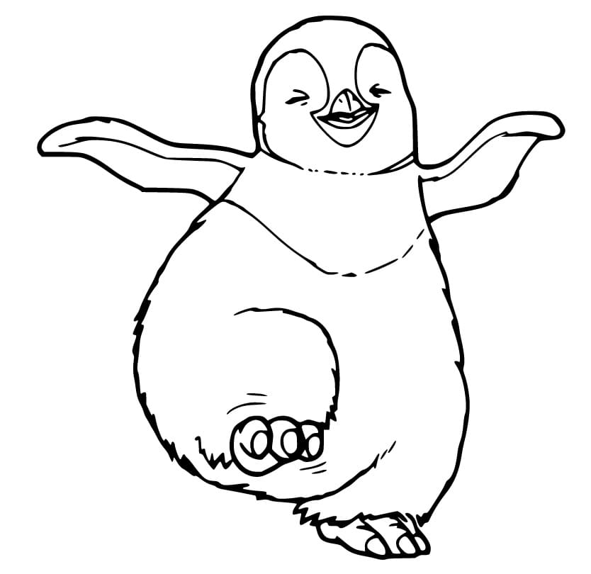 Erik Penguin Dancing Coloring Page - Free Printable Coloring Pages for Kids