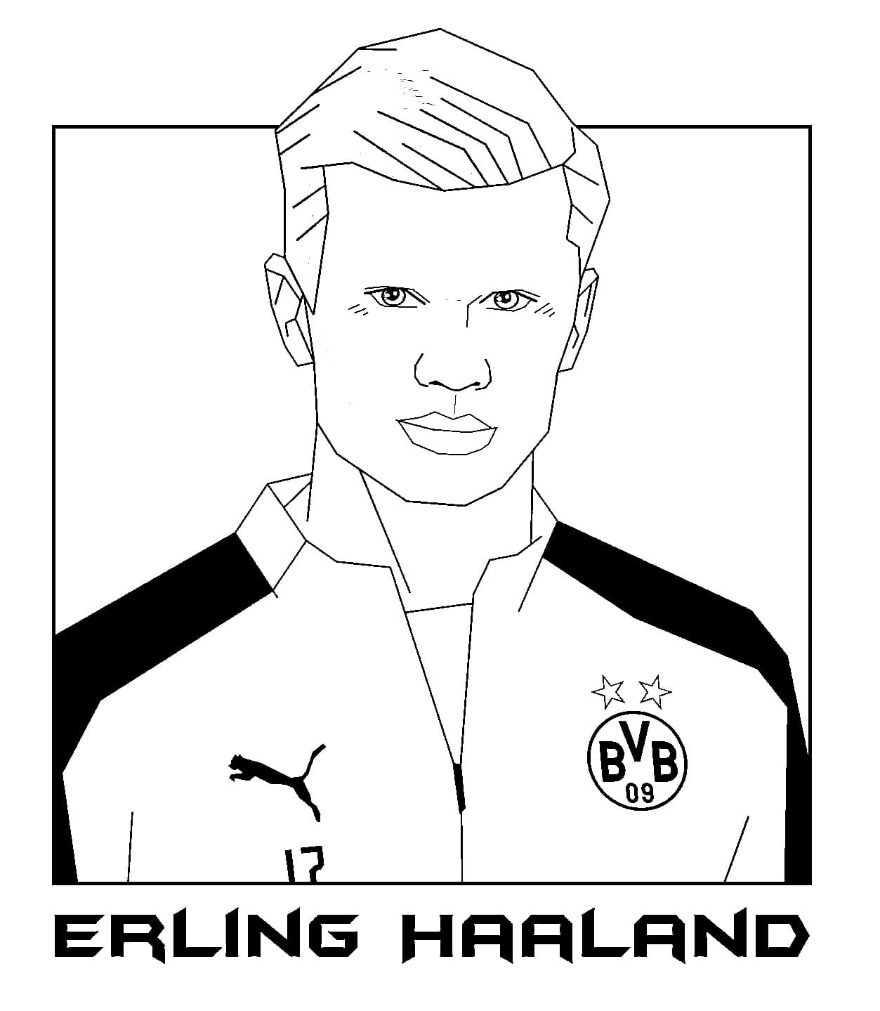 Erling Haaland Sketch Coloring Page - Free Printable Coloring Pages for ...