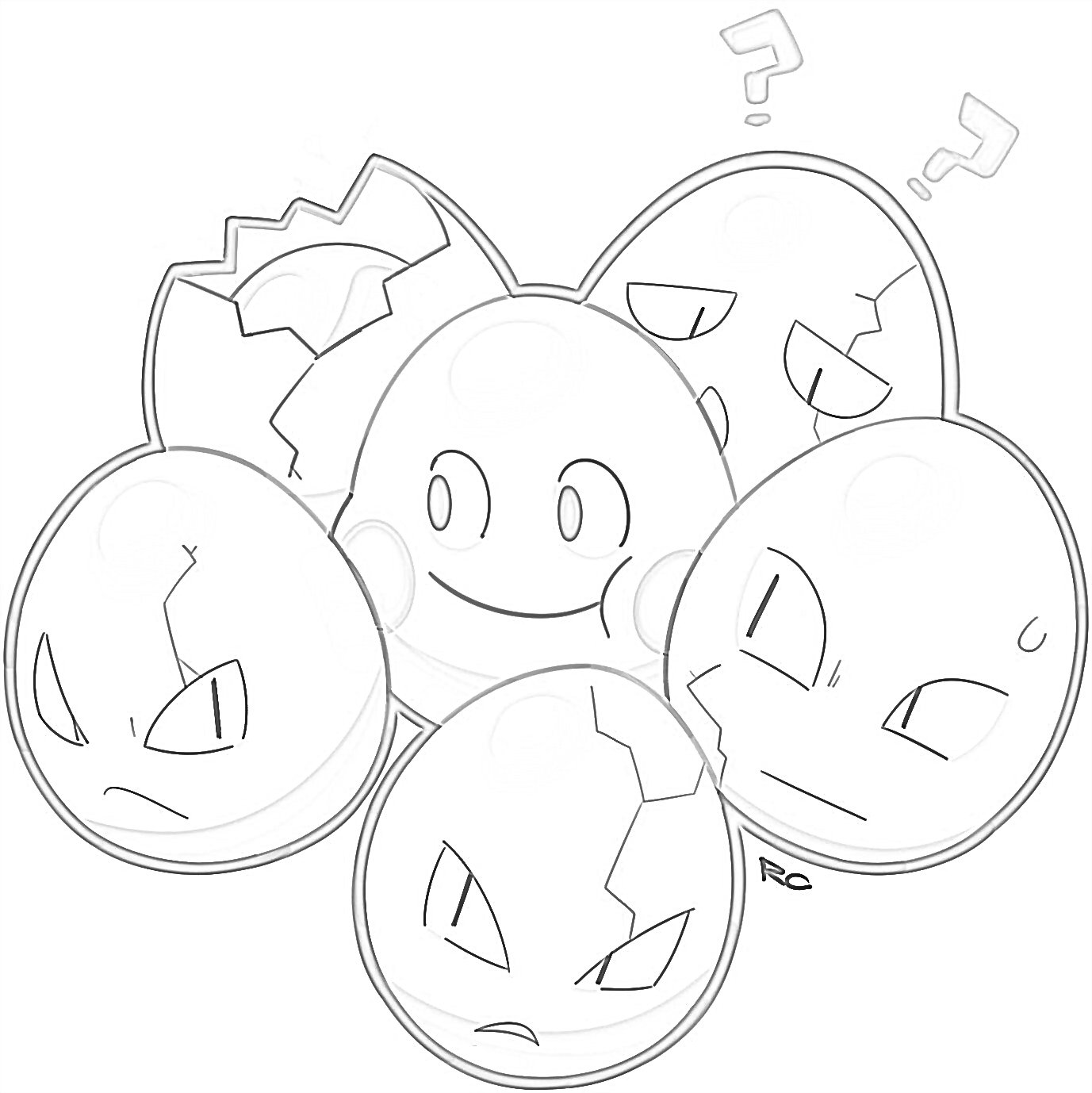 coloring pages exeggcute pokemon