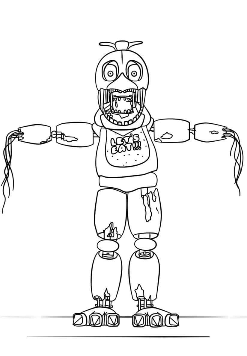 FNAF Lady Chica Coloring Page - Free Printable Coloring Pages for Kids